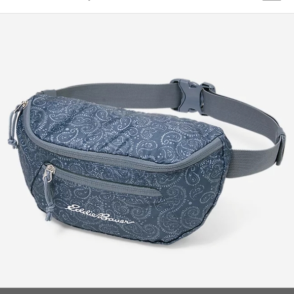 Eddie Bauer Bags Eddie Bauer Stowaway Waistpack Fanny Pack Blue Paisley Swirl Poshmark